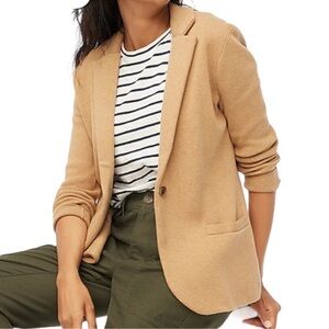 J. Crew Factory Schoolboy Sweater Blazer Size Large Heather Acorn 100% Cotton
